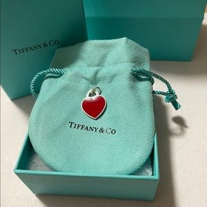 Tiffany & Co RTT red enamel heart tag charm